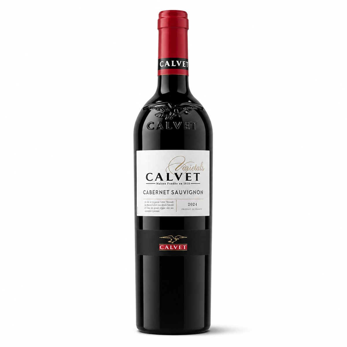 Garrafa de Calvet Varietals Cabernet Sauvignon 750ml — vinho tinto da França