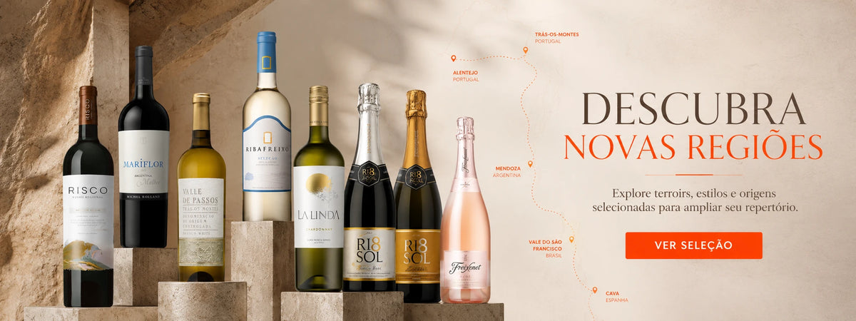 Descubra novas regiões — explore terroirs, estilos e origens