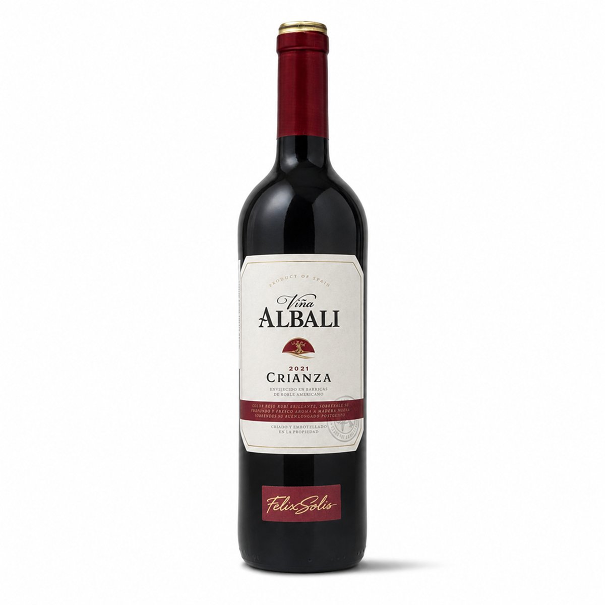 Garrafa de Viña Albali Crianza 750ml — vinho tinto da Espanha