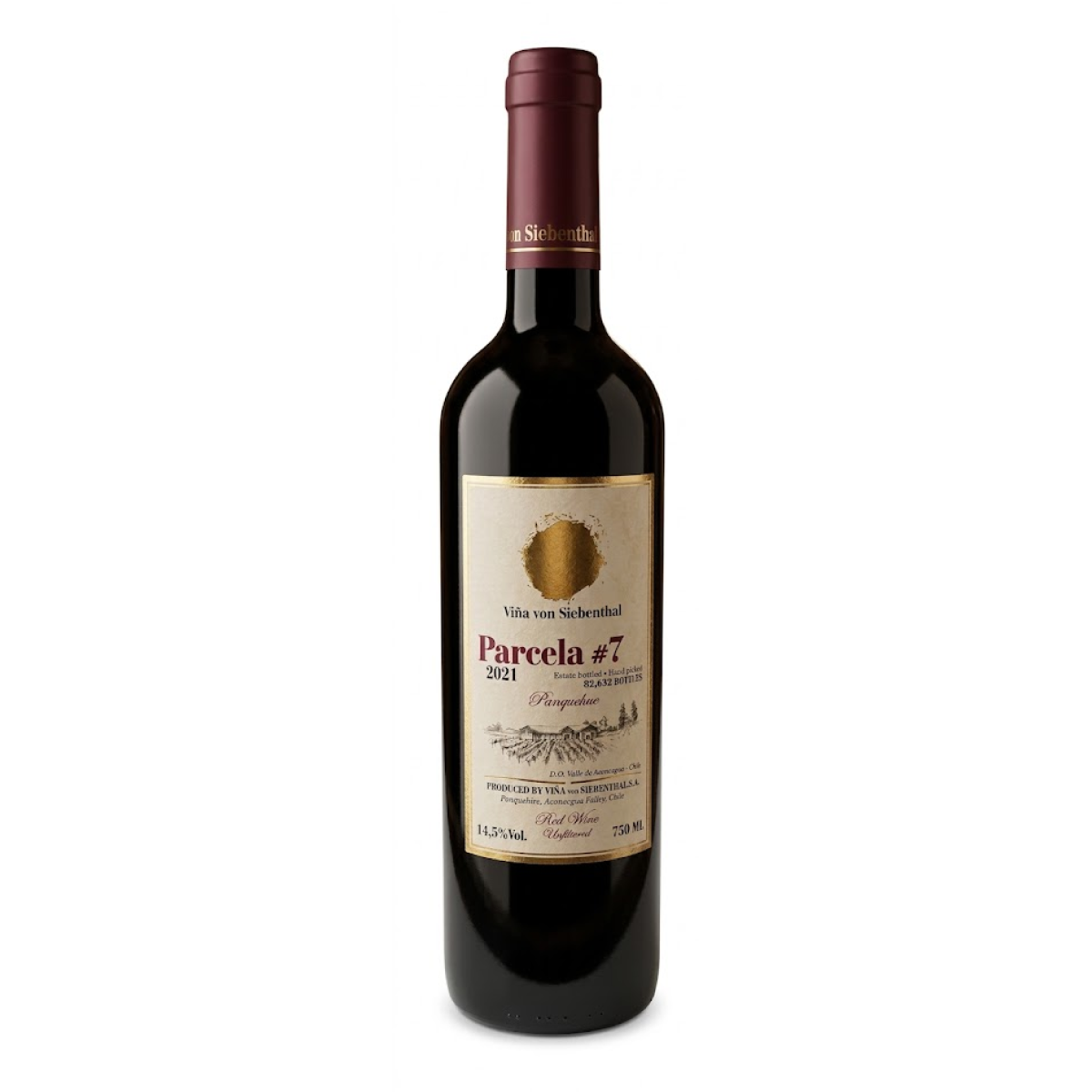 Garrafa de Von Siebenthal Parcela #7 750ml — vinho tinto de Chile